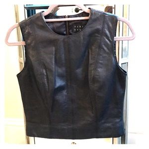 Finity Studios Navy Leather Fitted top